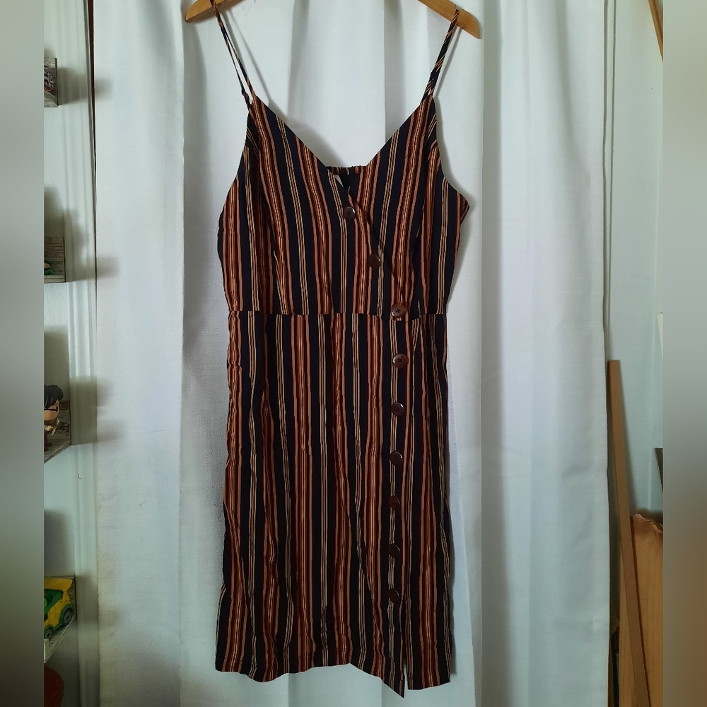 Xhileration Striped Spaghetti Strap Dress Size XXL